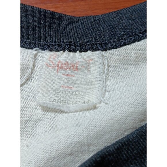 VTG 1982 Rickie Lee Jones Raglan Band T-Shirt L Rare 80s Band Ringer ~ Flaws - Picture 6 of 6